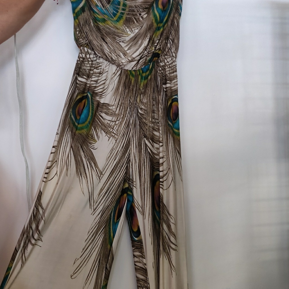 Colorful  peacock jumpsuit